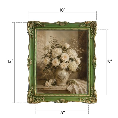 Image of Saysmile 8x10 Vintage Picture Frames, White Antique Gothic Frames with Glass Front, Elegant Photo Frame for Wall or Tabletop Display, Retro Wall Picture Frames For Home Decor, Gift Ideas