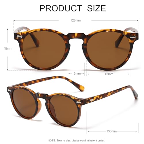 JOVAKIT Vintage Kids Polarized Sunglasses for Girls Boys Age 2-9, Round Sun Glasses for Children UV400 Protection4