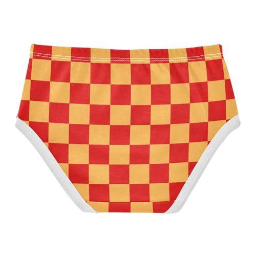 Red and Orange Buffalo Checkered Toddler Girls's Underwear 2T2