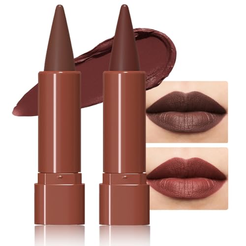 Image of Sculpting Matte Lip Liner pencil,Gradient Matte Lipstick Crayon,Smooth Creamy Texture lip Pencil, Waterproof Smudge Proof Lipstick Pencil,Highly Pigmented Lip Makeup,Vegan Beauty.05#+08#
