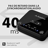 Avantree Audikast Plus - Émetteur Audio Bluetooth 5.3 pour TV avec volumes optiques accrus, aptX-Low Latency & Adaptive, chipset Qualcomm, portée étendue de 100 Pieds et Dual Link