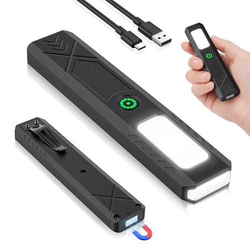 HOTUT Rechargeable Work Light LED Torches Magnetic Torches Led Super Bright LED Inspection Lamp Camping Light With 450 Lumens Light IP45 Water Resistant Portable Flashlight for Home Work Emergency