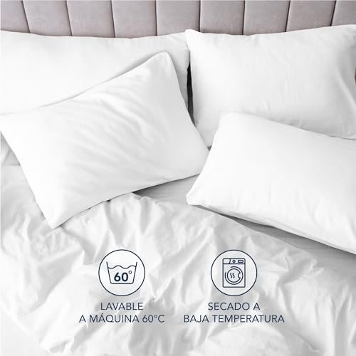 Miniatura 6 de Dreamzie Funda Almohada 40x80 (Juego de 4) - Blanco - para Las Almohadas 40 x 80 cm - 100% Algodón Jersey - Funda de Almohada Algodón - Funda Cojín para Cama - Protector de Almohada