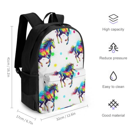 Sturdy Multipurpose Dual Shoulder Bag for Gym and Outdoor Activities, Horse Art Design, Travel Hiking Daypack2
