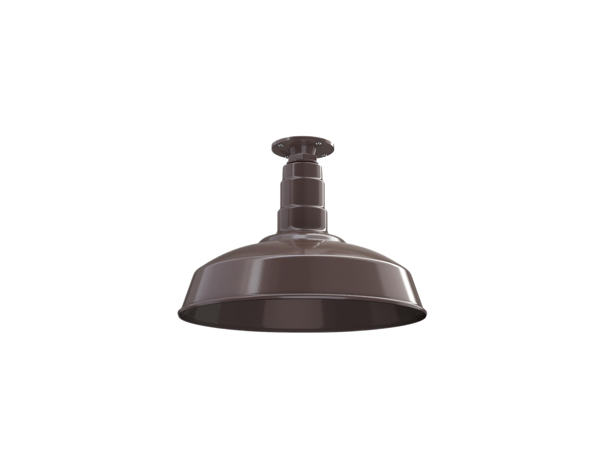 Flush Mount Barn Light Pendant 16" Dome | Garage Workshop | Dark Bronze