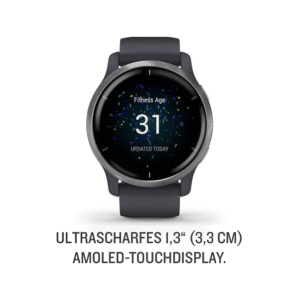 Garmin Venu 2/2S – GPS-Fitness-Smartwatch mit ultrascharfem 1,3/1,1“ AMOLED-Touchdisplay umfassenden Fitness- und Gesundheitsfunktionen, über 25 vorinstallierte Sportarten, Garmin Music und Garmin Pay – Bild 3