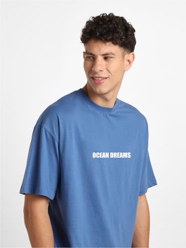 Image of Nobero Men's Oversized Graphic T-Shirt for Men | Soft Cotton | Drop Shoulder Relaxed Fit | Printed Casual Tshirt for Men