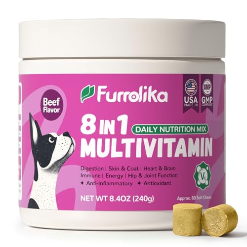 Furrolika Multivitamin Chews for Dogs - Dog Vitamins and Supplements with Glucosamine, Chondroitin,...