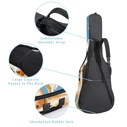 Housse de transport pour guitare motif vache multicolore et imperméable