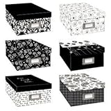 6 PACK PHOTO STORAGE BOX BL&WH ASSTD Papercraft, Scrapbooking (Source Book)