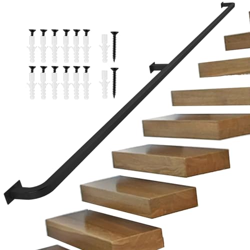 Pasamanos de Escalera Interior 3.3FT / 1 Metro 6.6FT / 2 Metros, Pasamanos de Barandilla de Escalera de Tubo Galvanizado Montado en la Pared para Villa Loft/Cubierta/Escaleras, Diseño Moderno ( Size :
