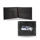 Rico Industries NFL Embroidered Leather Billfold Wallet, Seattle Seahawks Team Color, 3.25 x 4.25-inches