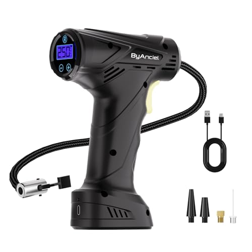 Portable Tyre Inflator Air Compressor 6000mAh Cordless Tyre Inflator - Digital Gauge, LED Light,...