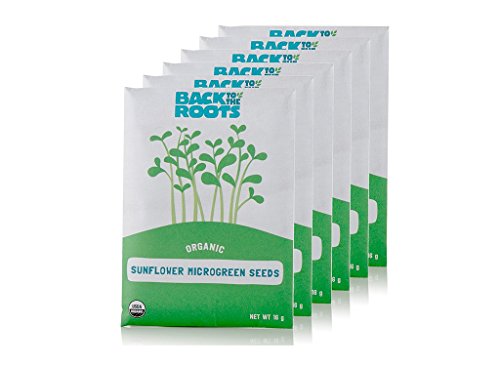 Back to The Roots Microgreen & Sprouting Seeds, Sunflower, 6 Count