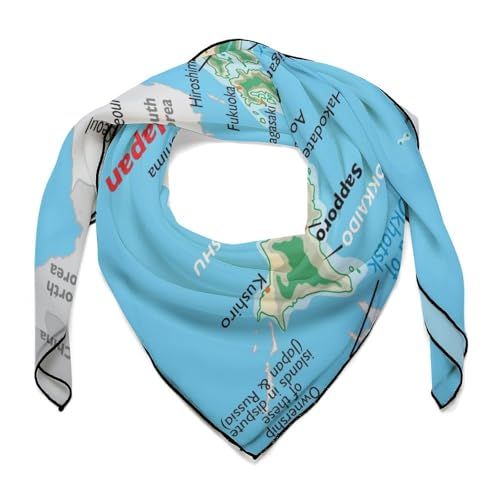 Maps of Barbados Head Scarf,Bandanas for Women Shawl Silk Scarf Hair Band Hair Accessories,wristband
