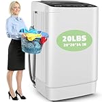 Nictemaw Portable Washing Machine, 20Lbs Capacity Portable Washer with Drain Pump, 4 Wash Programs 4 Water Levels 3 Water Temperatures, 2.8 Cu.ft Compact Washer Machine for Apartment, Dorm, Rvs
