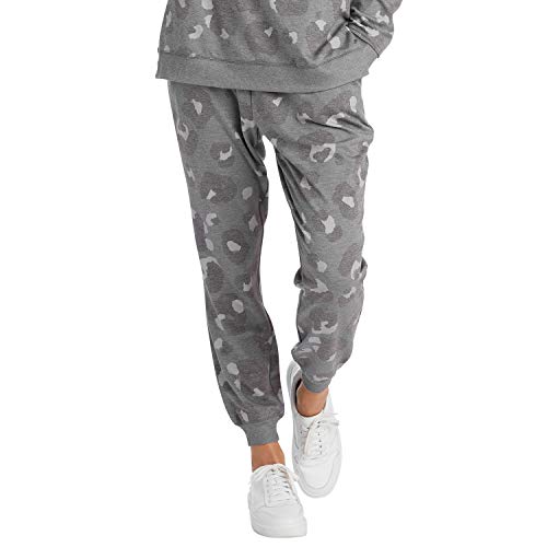 Jogging Fanning léopard gris en taille M avec ceinture souple
