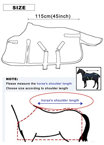 Manta turnout 420D de caballo impermeable peso medio con forro polar 6