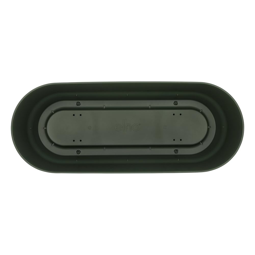 Elho Greenville Long 50cm Jardinière - Leaf Green | L 19.8 x W 49 x H 17.9 cm | Soucoupe Intégrée | Convient à une Utilisation Extérieure | Plastique 100% recyclé