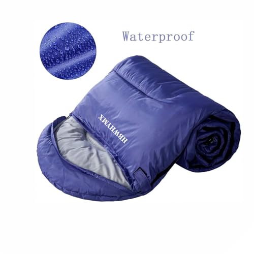 Bolsa de dormir para adultos HBWHYMX, rectangular, ligera, impermeable, tamaño 86 x 31.5 pulgadas, para camping y senderismo miniatura 3