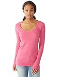 Alternative Women's Scoop Neck Tee With Rib Sleeve