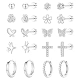 【Perfekte Passform für Teenager & Frauen】 Maße: 316L Stahlstecker mit 20G (0,8 mm) Stärke und 6 mm Länge. Huggie- und Anhänger-Ohrringe haben einen Innendurchmesser von 10 mm. Auch als Knorpelpiercing (4–12 mm) geeignet. Leicht und angenehm zu tragen, selbst für empfindliche Ohren.