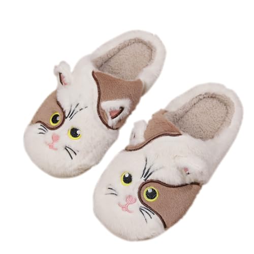 Image of Cute Cow Animal Print Slippers for Women - Beige, Flat, Open Toe, Lightweight, Casual, All Seasons