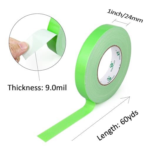 Image of BOMEI PACK Green Duct Tape 1inch, Heavy Duty Strong Waterproof Industrial Color Duct Tape 9.0mil x 60yds for Packing and Repairing