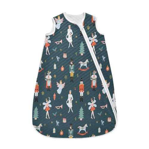 Kigai Christmas Nutcrackers Baby Sleep Sack Wearable Blanket Sleeping Bag 2-Way Zipper Soft Swaddle Transition Sack