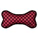 The Worthy Dog Tough Bias Buffalo Check Plaid Dog Bone Toy, Fun Fetch Play with Squeaker for Puppy Dogs, Durable Material for Aggressive Chewers, Large - Red