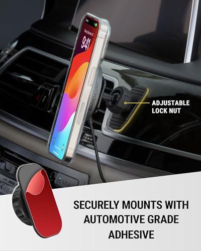 Image of Scosche MPQMRDV MagicMount Charge Pro Qi2 MagSafe Car Mount Charger, 15W Fast Magnetic Wireless Charging Phone Holder for Dashboard /Vent Compatible with iPhone 16 /15 /14 /13 /12 Pro Max Plus, Samsung S25