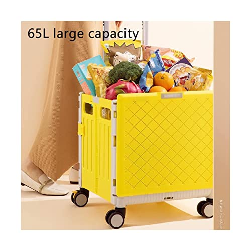 QUANLI Faltbarer Einkaufstrolley, 45 l, großes Fassungsvermögen, zusammenklappbarer Einkaufswagen mit Teleskopgriff und… – Bild 6