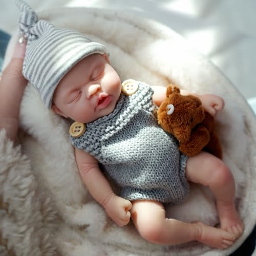 Muñeca Mini Reborn Silicona 7 pulgadas MYREBABY miniatura 3