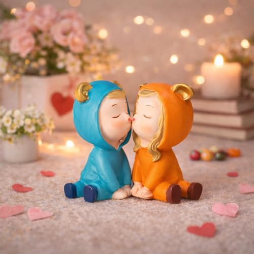 Image of CraftVatika Love Couple Showpiece Gift, Decorative Items for Living Room, Aesthetic Home Table Decor, Wedding Birthday Valentine's Day Return for Woman Man Kids Room Decorations