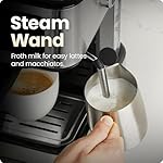 Chefman CraftBrew Espresso Machine, 15-Bar Pump Digital Espresso Maker w/Steam Wand for Latte & Cappuccino, Compact Espresso Coffee Machine w/ 1.5L Removable Water Reservoir - Stainless Steel - Image 5