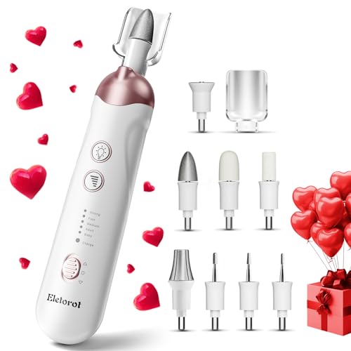 Eletorot Electric Nail File Set, 8 in 1 Professional Manicure and Pedicure Kit, Cordless Pedicure Tools for feet, 5 Speeds Electric Nail Drill Machine, Toe Nail Grinder Kit for Thick Nails