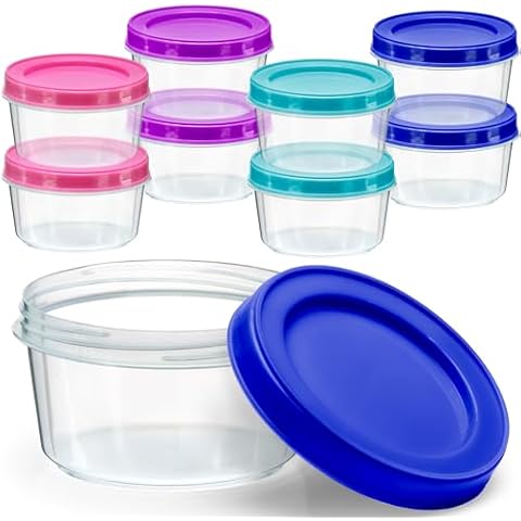 DecorRack 8 Oz Small Plastic Storage Jars Cover