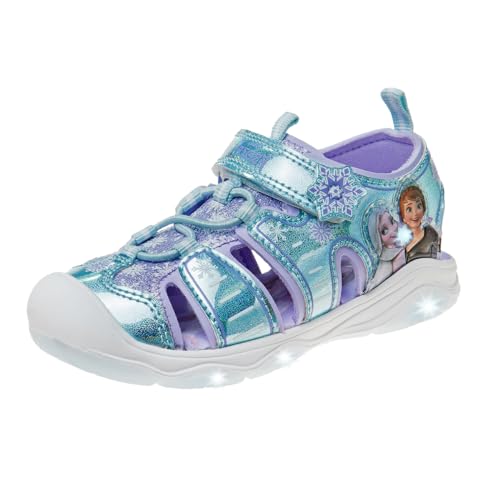 Image of Disney Girls Frozen LED Light Up Sandal Outdoor Slipon Quick Dry Waterproof Shoe Size 5-10 Toddler 11-12 Little Kid