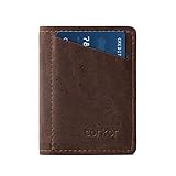 Hochwertiges Korkleder Corkor Slim Wallet für Herren, RFID-sicher, vegan, ohne Leder, Bi-Faltkarten Bargeld, Braun; keine Münztasche. (Braun) - CK261CC