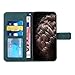 Trugox Handyhülle für Samsung Galaxy A22 4G / M32 / M22 Hülle Klappbar Klapphülle mit Kartenfach Handytasche Handy Schutzhülle Tasche Leder Wallet Flip Case Slim Book Cover - Blau Grün