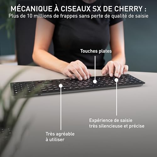 Clavier d'ordinateur CHERRY KW 9100 SLIM QWERTY rechargeable