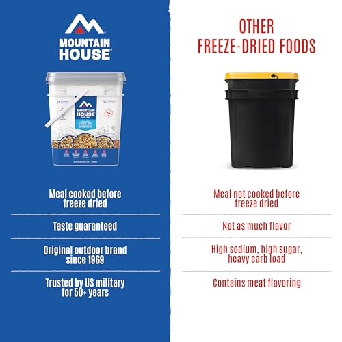Mountain House Classic Bucket | Freeze Dried Backpacking & Camping Food | 24 Servings