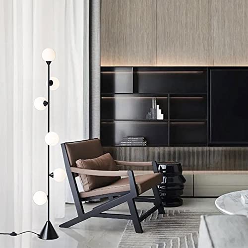 Luz de sala de estar con pantalla de cristal y estilo vertical elegante 5