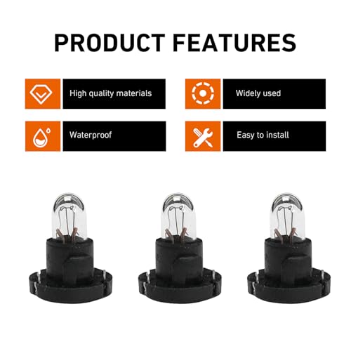 5 bombillas DB1601 T4 para tablero de auto, halógenas blancas miniatura 5