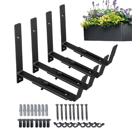 Soportes De Jardinera: Puerta De Balcón para Balcones Pesados, Soporte De Maceta De Riel Ajustable, Estante De Ventana, Marco De De Hierro | Gancho De Contenedor De Jardín