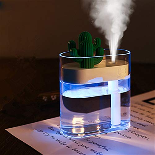 Ultrasonic humidifier with night light office baby 160ML Ultrasonic Air Humidifier Clear Cactus Color Light USB Essential Oil Diffuser Car Purifier Aroma Diffusor Anion Mist Maker ( Color : Clear )
