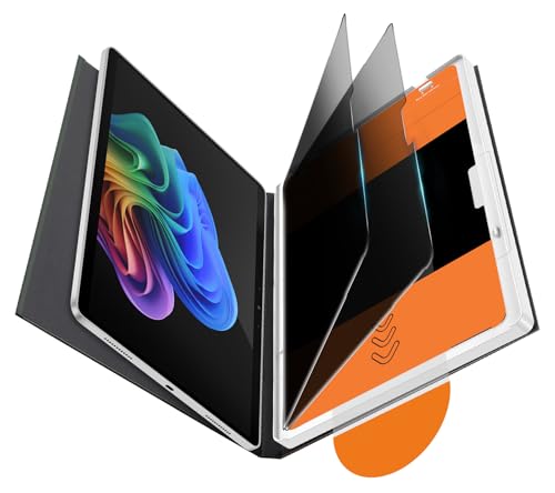 OMOTON 2 Pack Privacy Screen Protector for Microsoft Surface Pro 12th/Pro 11/Pro 10/Pro 9/Pro 8/Pro X-13 inch Anti-Spy Tempered Glass with Easy Installation Tray Surface Pen Compatible