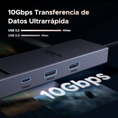 Hub USB C Ethernet Gigabit con Cable Cat 8 UGREEN Revodok Pro 4