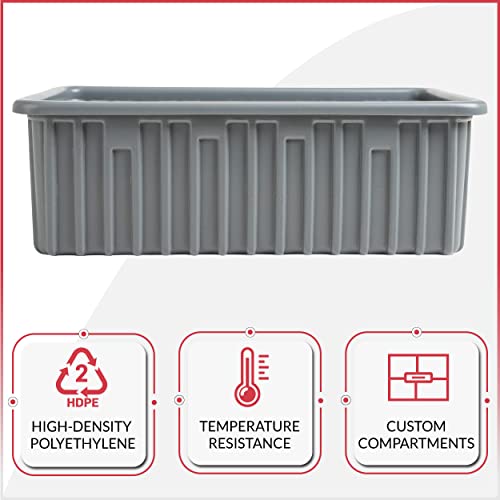 American Built Pro Saddle Tray With Lid, 6-Compartment Storage Tool Tote Tray, Sits On 2X4 Board Or Flat, Grey Hdpe Plastic, 22", Organize Roofing, Plumbing, Construction Multi-Functional Tools Tray #TOP2