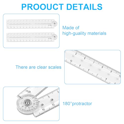 LICQIC 3 Pcs Folding Ruler, Fold Up Ruler 30cm, Foldable Plastic Rulerfor for School Office, Student, Kids - Image 3